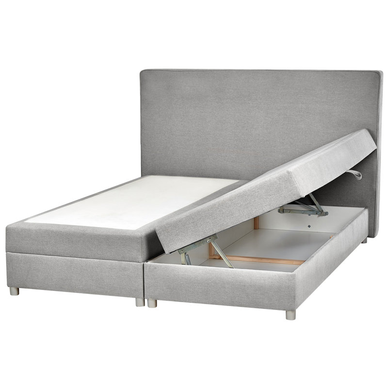 Mikelann Upholstered Lift Up Storage Bed with Mattress, Super King (6'), Grey