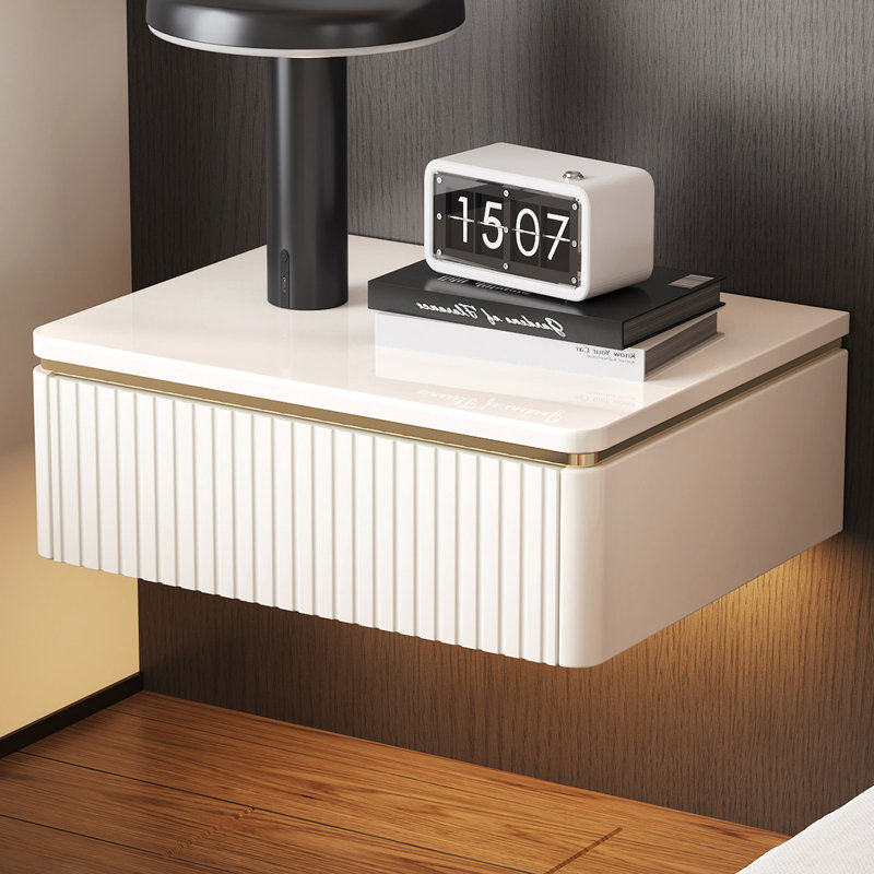 Table de chevet flottante 20 po avec tiroir, blanc