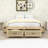 Wooden Platform Bed with 6 Drawers-212478041-212478044