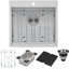 Workstation Marine Grade Topmount 21" L x 20" W Drop-In Kitchen Sink with Sink Grid and Drain Assembly