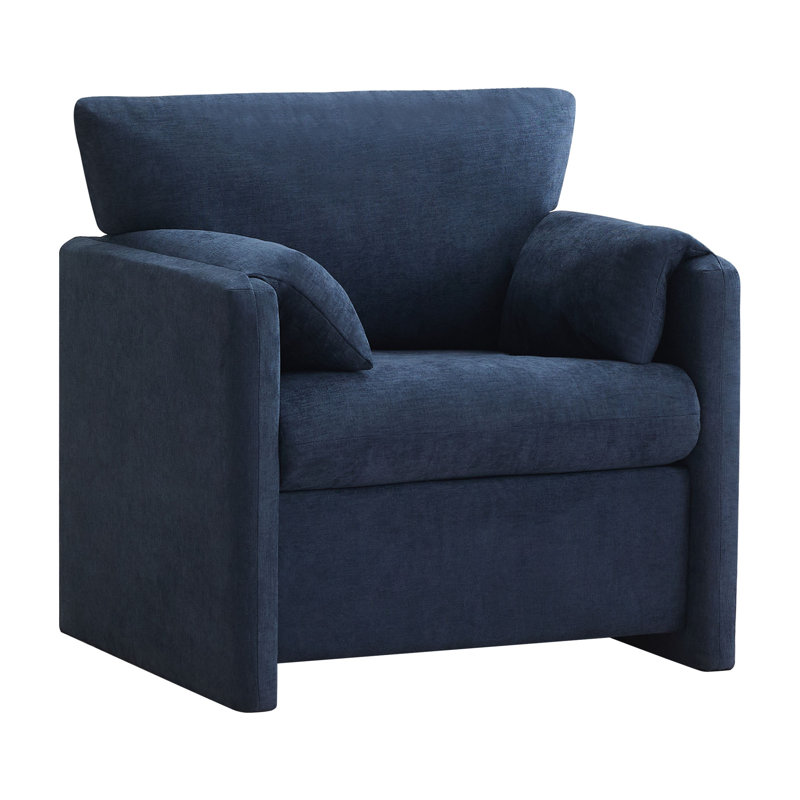 Fauteuil d'appoint surdimensionné en chenille 32,7 po, Bleu