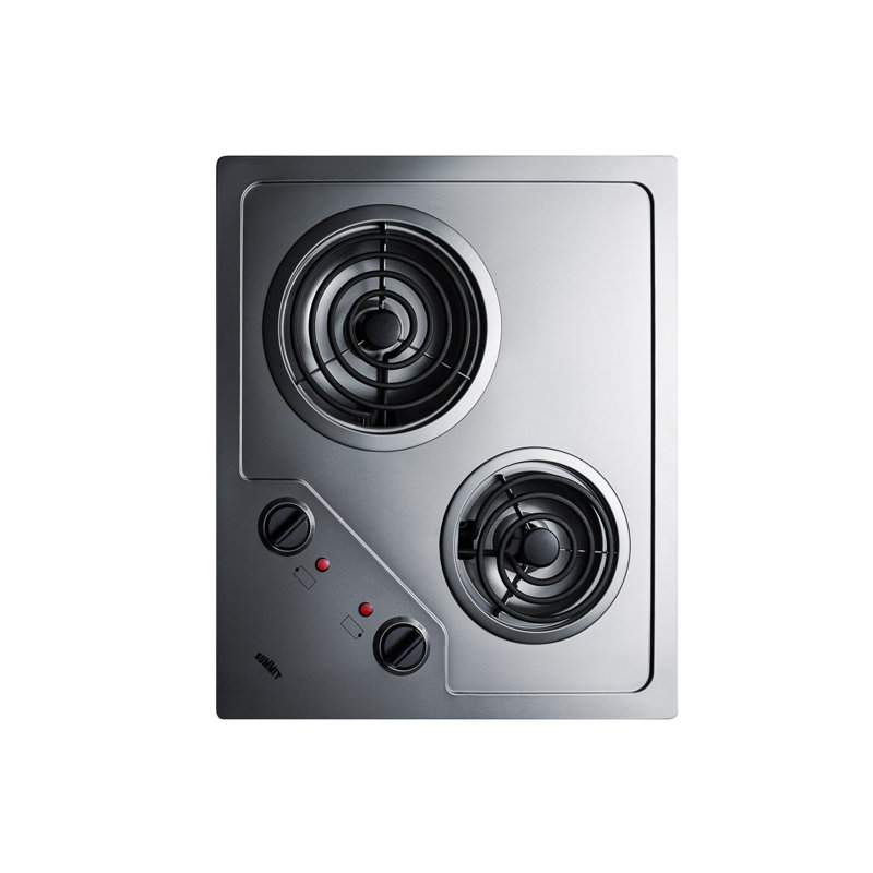Summit Appliance Summit 20" 22" 24" 30" 36" 40" 48" 60" Stainless Steel Smart Electric Cooktop with Dual Size Power Burner and with Downdraft Ventilation