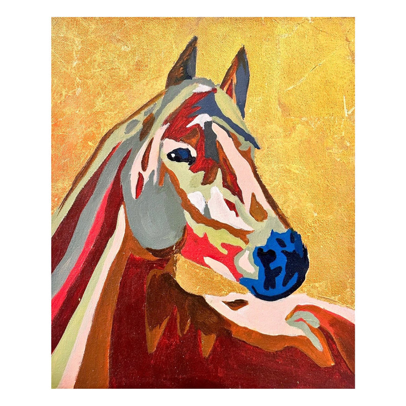 Multicolor Horse Portrait | Acrylic On Canvas | Wall Décor