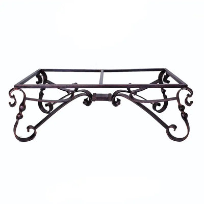 Table basse en cuivre martelé à la main: style Hacienda rustique, base en fer forgé