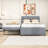 Full Wood Upholstered Platform Bed with Trundle-539978183