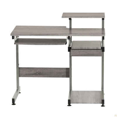 Bureau d'ordinateur complet, gris