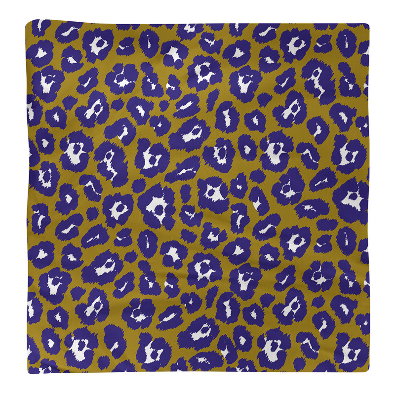 Cotton Animal Print Square Napkin, 22" x 22", Metallic Gold/White/Purple