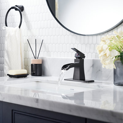 Single-hole Single-handle Bathroom Faucet With Drain Assembly
