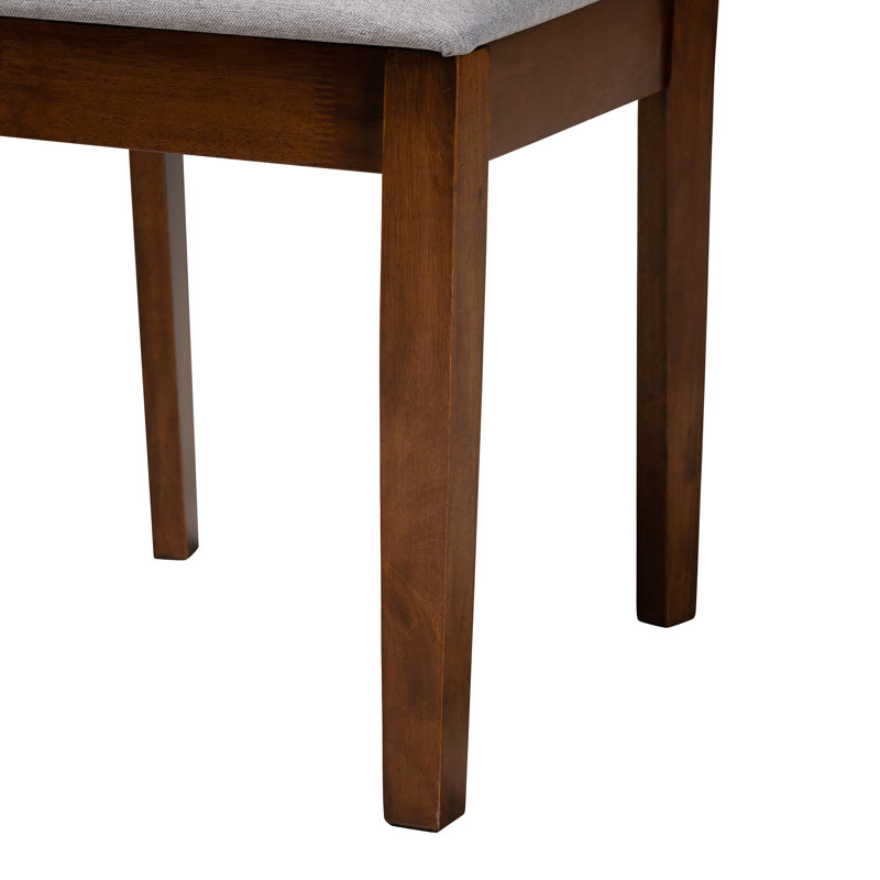 18.9'' H Fabric Upholstered Oak Side Chair, Gray, Dark Brown