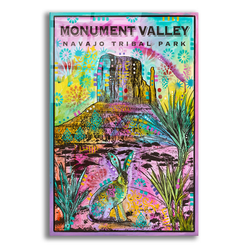 Art mural en verre «Np Monument Valley» par Dean Russo, H 24 po x l 16 po x P 0,2 po