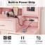 Berkel Dressing Table With Lights, 5 Drawers, Cabinet, Large Mirror, Power Outlet-1572456394