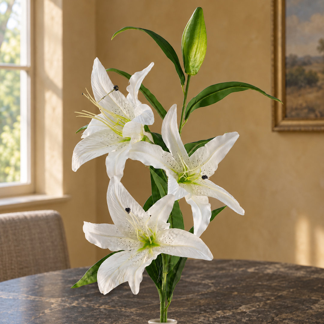 100cm White Lily Stem - Image 2