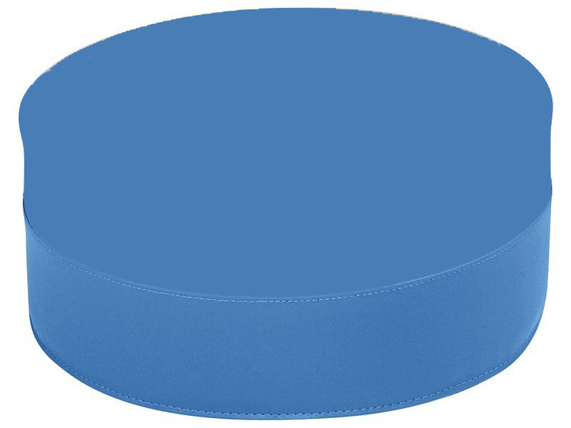 Pouf rond basique - H: 6 po, Bleu