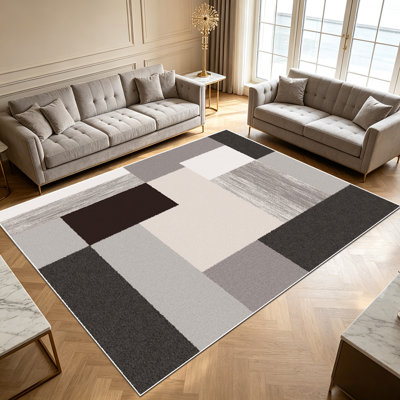 Tapis géométriques abstraits de 1 pièce pour le salon, doux et confortables, adaptés à toutes les saisons, faciles à entretenir, tapis de sol intérieur lavable à la machine, sous la ferme de table convenant à la chambre à coucher, à la salle à manger, au bureau, au couloir, au patio, à la maison, etc. .. ..