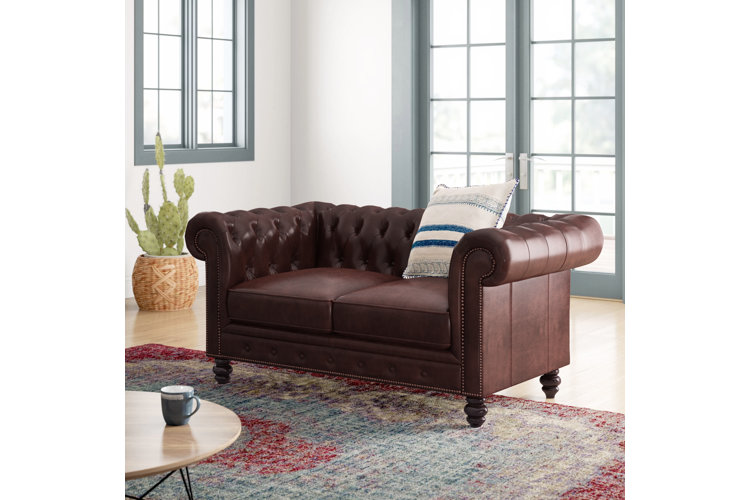 Eufaula 66" Rolled Arm Chesterfield Loveseat