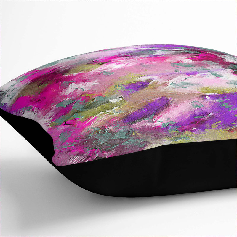 Abstract Square Throw Cushion, 40 x 40 cm, Black