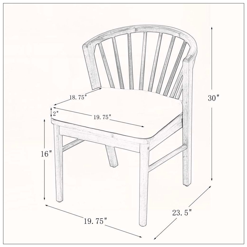 Ensemble de 2 chaises d'extérieur en bois d'acacia, Light White
