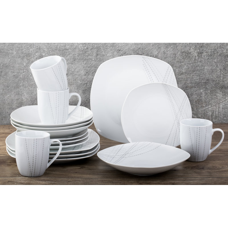 16pc Harper Grey Dinner Set
