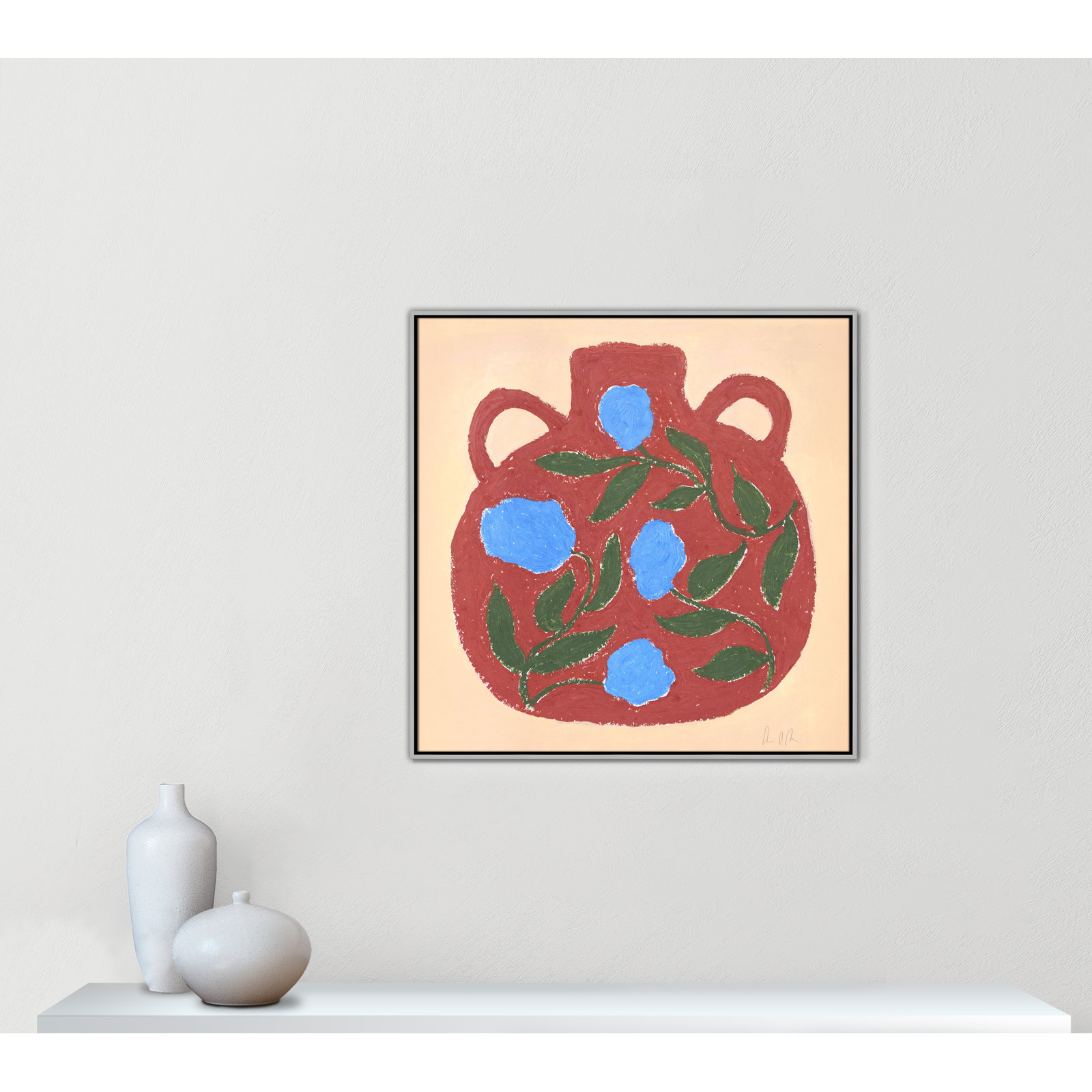 Vase No. 04 Print by Camilla Bergqvist, 37.5" H x 37.5" W, Silver