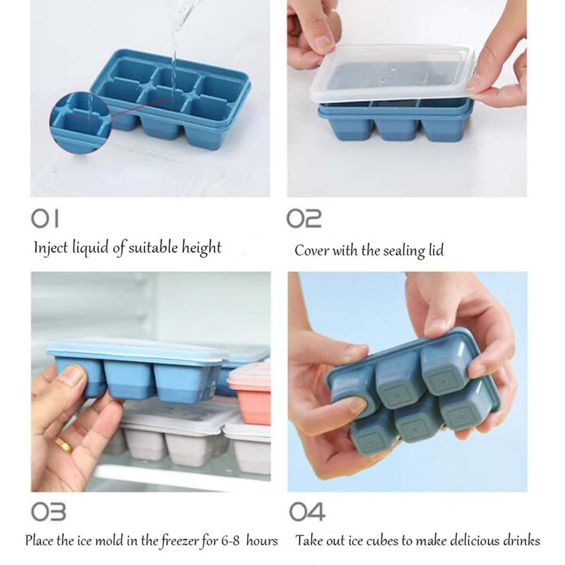 Ice Cube Trays For Freezer 3 Pack - Mini Ice Cube Trays With Lid & Easy-Release Silicone Bottom, Stackable Small Ice Cube Mould
