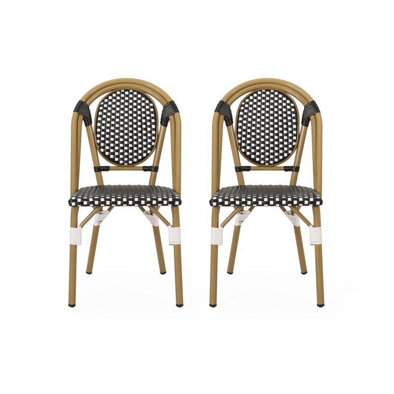 Ensemble de 2 chaises d'extérieur en rotin de polyuréthane et aluminium, durables et élégantes pour le patio et le jardin