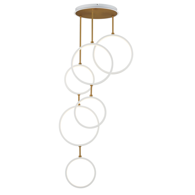Luminaire suspendu Hoopla, Blanc / Doré