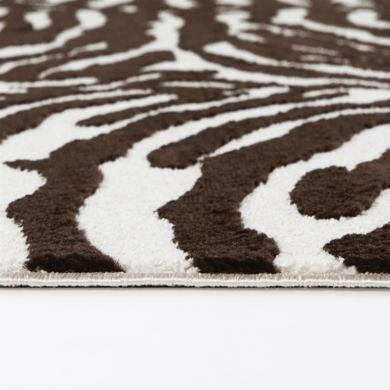 Tapis à imprimé animal Tayali, Chocolat, 7 pi 10 po x 10 pi