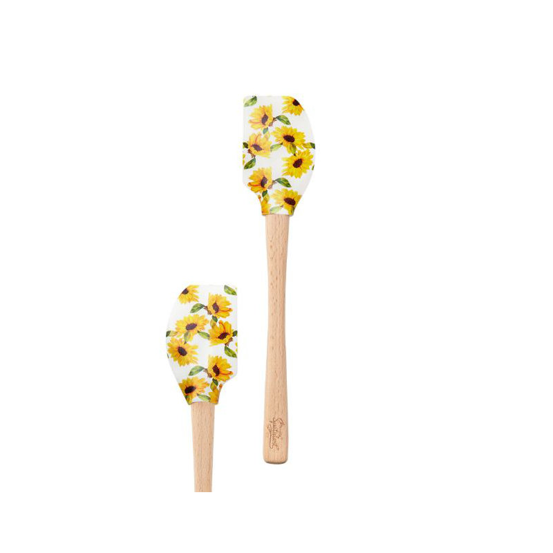 Spatulart Sunflower Field Wood Handled Spatula