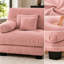 Fauteuil modulaire moderne sans accoudoirs en chenille, siège rembourré à assise profonde avec cadre en bois massif pour le salon