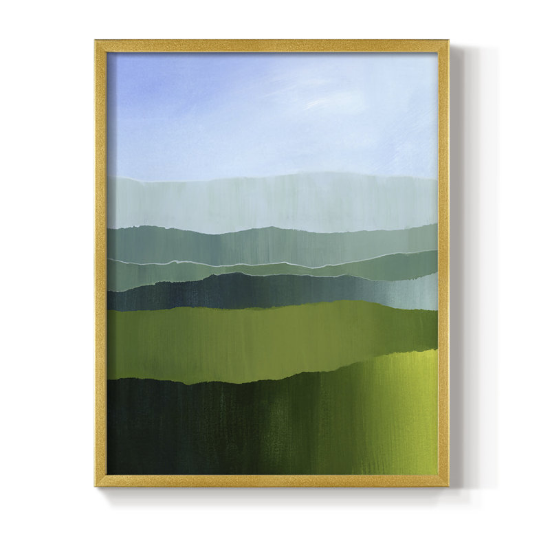 Blue Ridge Fade I, reproduction encadrée - bois massif, Encadrement doré, H 10 po x l 8 po