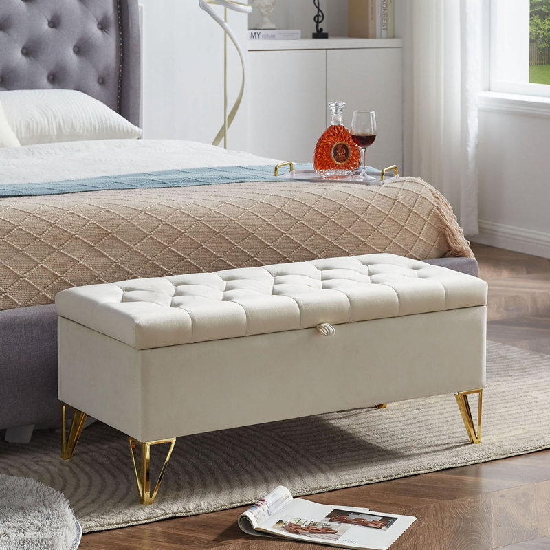ALL-VV2O82-URE-P17673O Repose-pieds rembourré, Beige