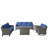 Arlene 6-Pieces Outdoor Courtyard Wicker Night Starry Sky Sofa Conversation Set With Fire Pit-738376745
