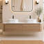 Meuble-lavabo flottant 72 po avec lavabo vasque, barre à serviettes intégrée et armoire sculptée cannelée de 72 po-470571735-470571732