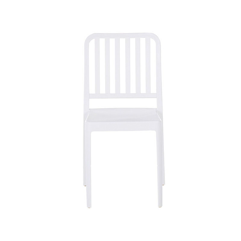 Bianka Stacking Patio Dining Side Chair with Cushion, White