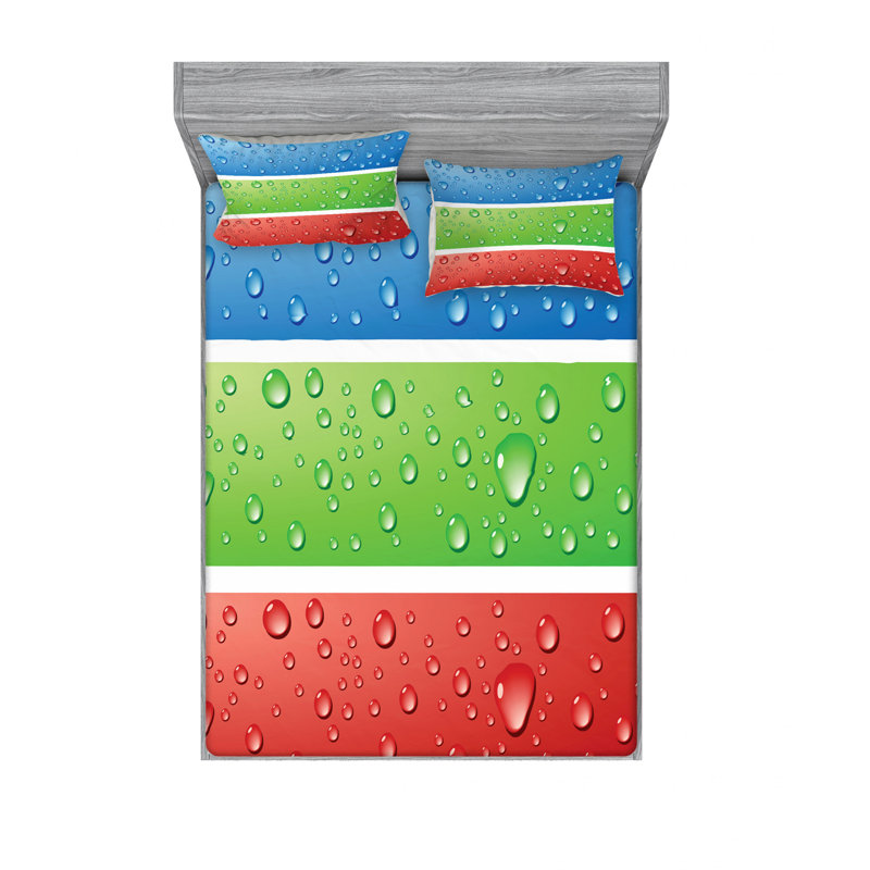 Microfiber Floral Sheet Set, Queen Sheet Set with Fitted Sheet