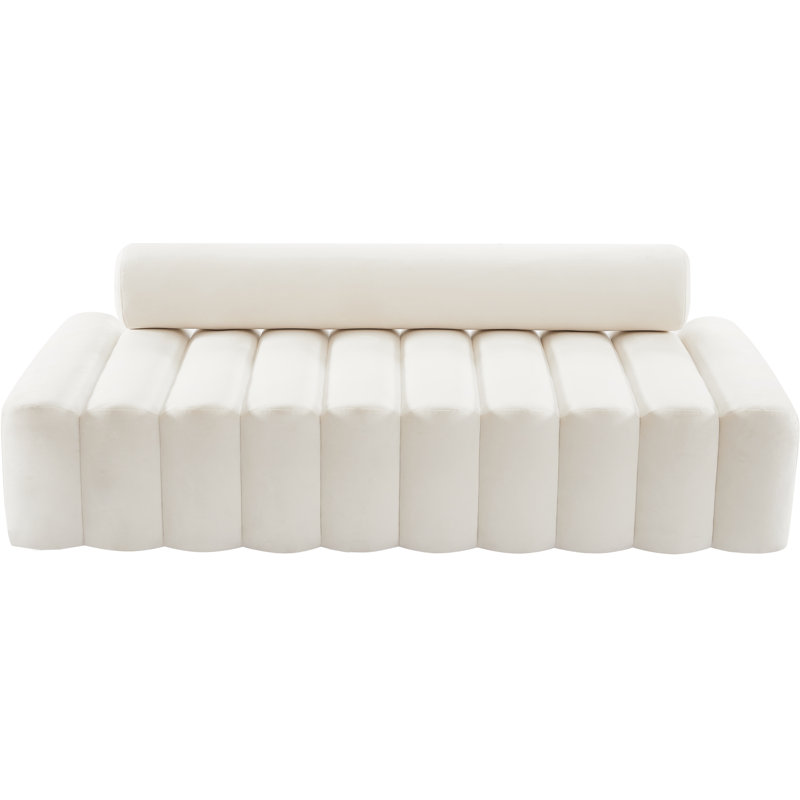 Erlond 83.5'' Velvet Sofa, Cream Velvet