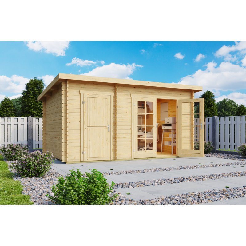 Lasita Belmont 1 - 12.5 x 8.5 Ft. 2-Room Summerhouse With Plexi Glazing (28mm), Belmont 1 Natural Wood