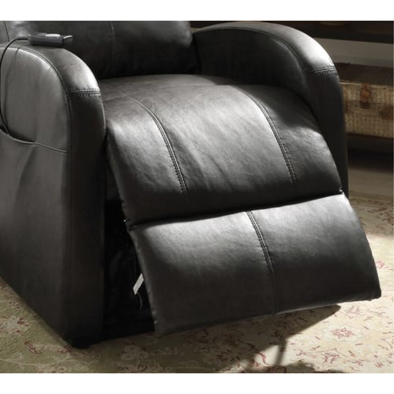 Fauteuil inclinable électrique brun en cuir synthétique, Brun