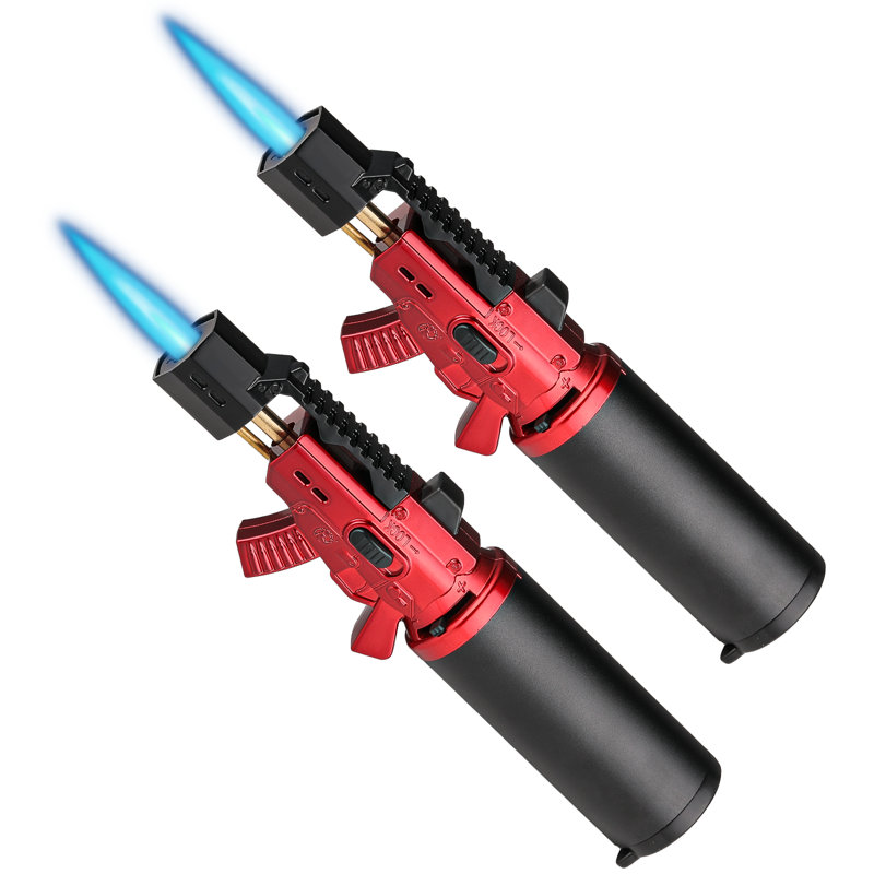 Torche au barbecue au butane 2 pièces pour le soudage, la cuisson, le barbecue et la cuisson, Rouge
