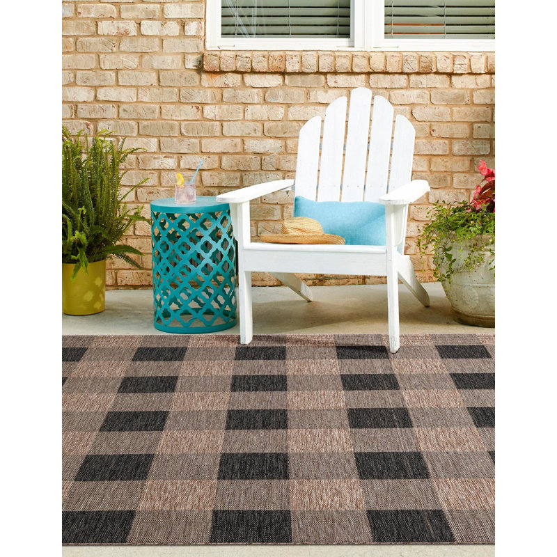 Tapis intérieur / extérieur Borrego , Carré 7 pi 10 po