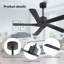 Ventilateur de plafond d'intérieur à 5 pales Baun avec télécommande-1027365003-1027365007-1027365004