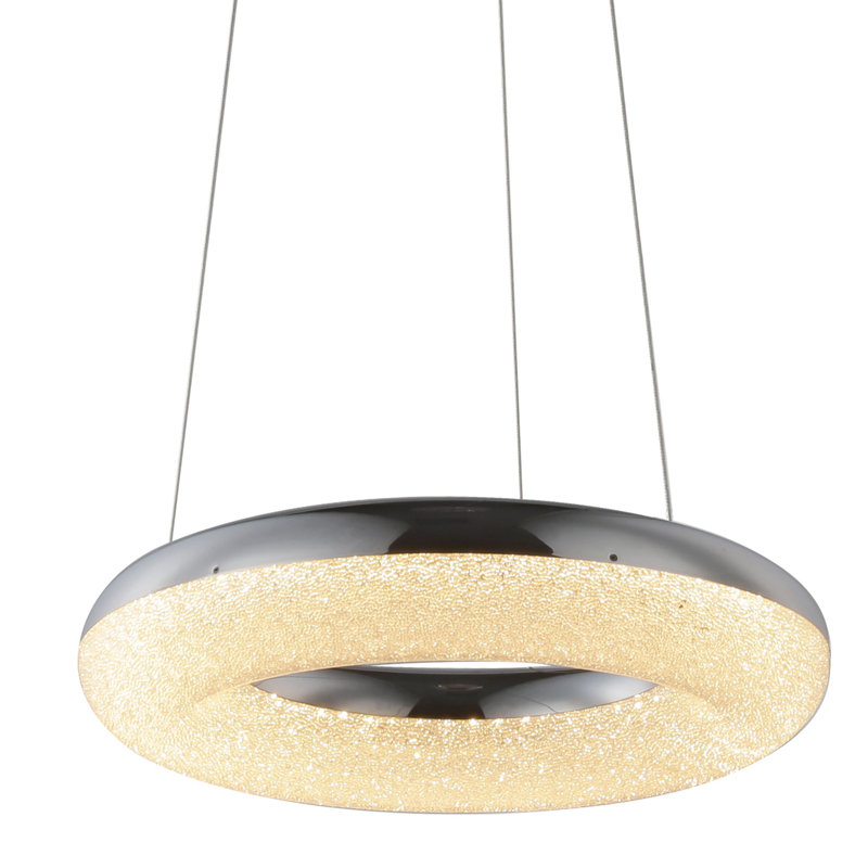 Luminaire suspendu en beignet à décor de sable à sucre Decor Beige et chrome
