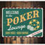 Plaque de bienvenue en aluminium Poker Lounge-58289220