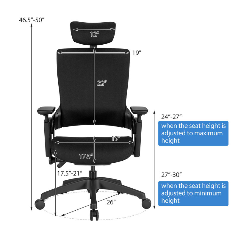 Chaise de bureau réglable Inbox Zero