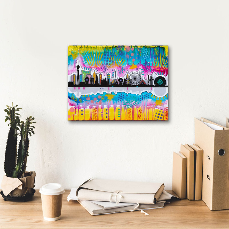 «Las Vegas Skyline» par Dean Russo, art mural sur toile, H 12 po x l 16 po x P 0,75 po