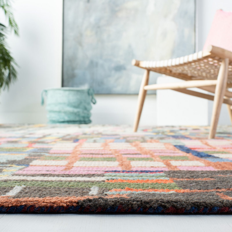 Sirak Hand Tufted Wool Rug, Round 7'
