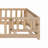 Full Size Floor Platform Bed With Fence And Door For Kids-514382237