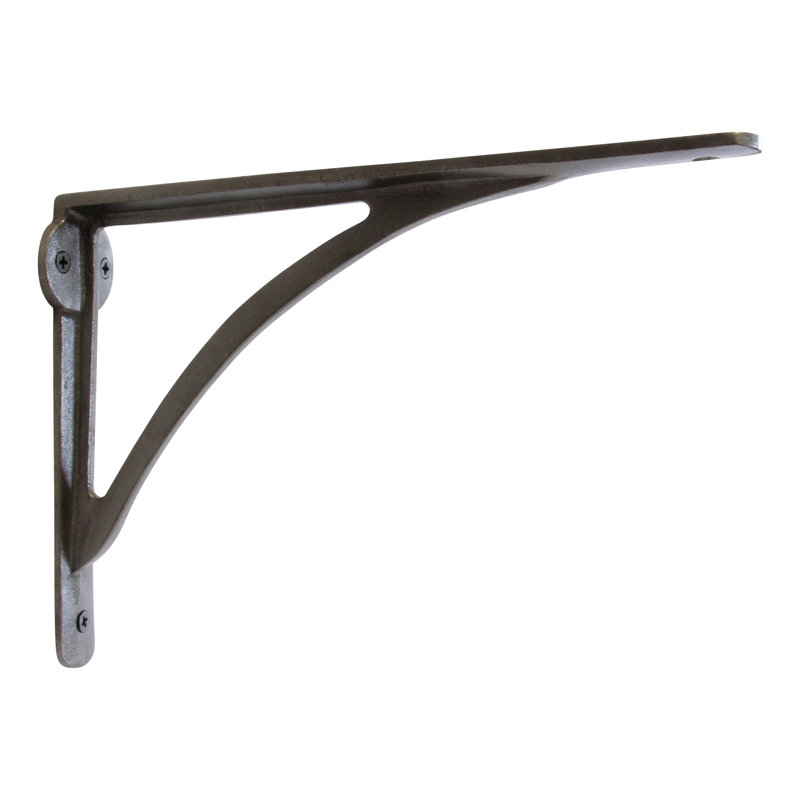 Modern Sleek Shelf Bracket BK-IR8207 from RCH Supply Co, 7" H x 0.9" W x 10" D, Gray