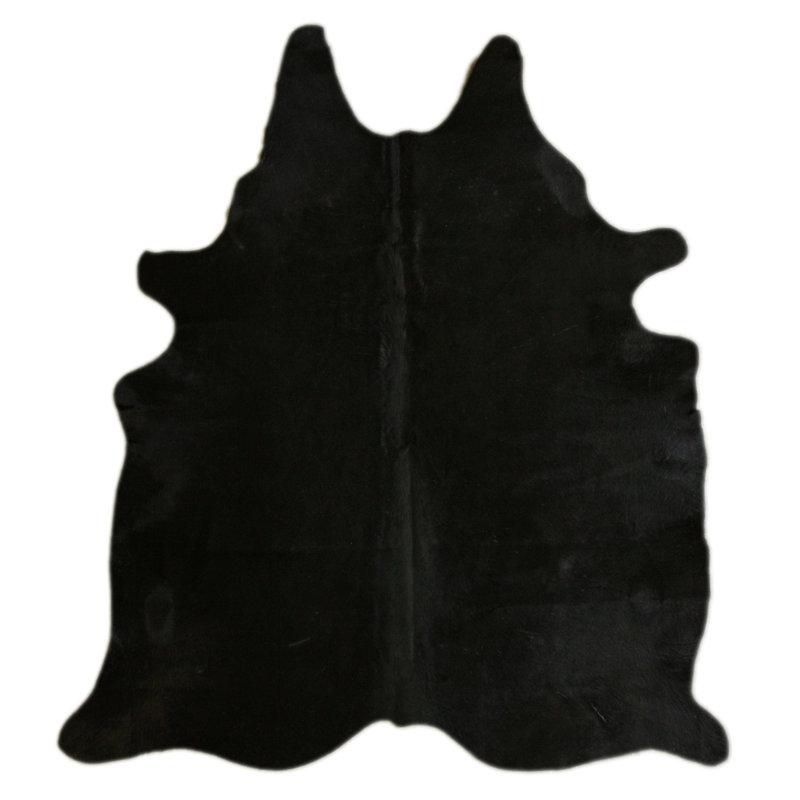 Tapis en cuir de vache noir Amboy, Rectangle 7 pi x 5 pi