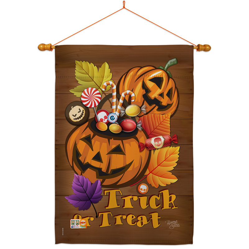 Double Sided 40'' H x 28'' W Polyester Halloween Flag Set